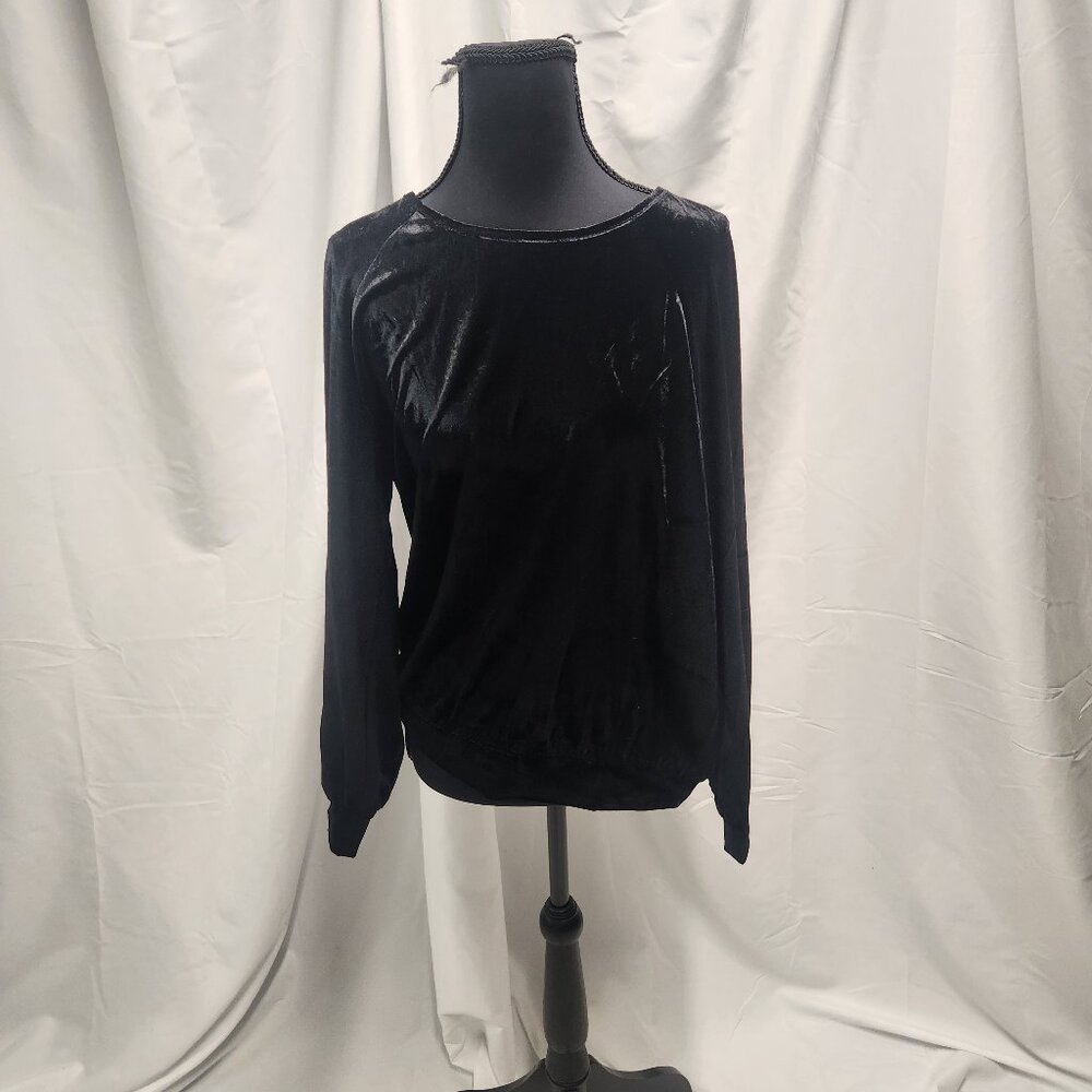 Philosophy Republic Clothing Black Velvet Long Sleeve Top – Size Medium – NWT